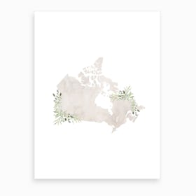 Watercolor Leaves Canada Art Print