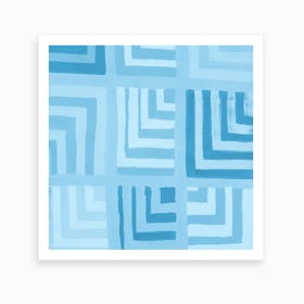 Painted Color Block Squares In Mint Art Print