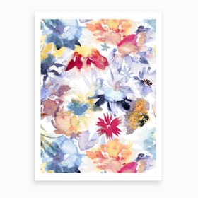 Watercolor Spring Floral Memories Multicolored Art Print