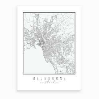 Melbourne Australia Street Map Art Print