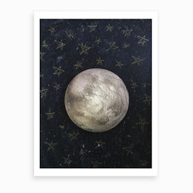 Moon And Stars Art Print