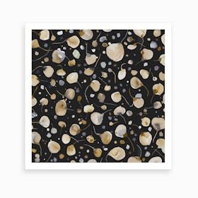 Flying Seeds Gold Silver Art Print