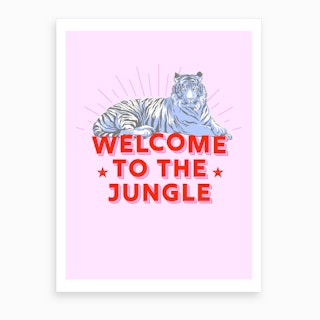 Welcome To The Jungle Retro Tiger Art Print