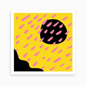 Pink Rain Abstract Art Print