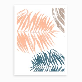 Soft Coloured Palm Leaves Art Print