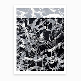 Abstract Black V Art Print