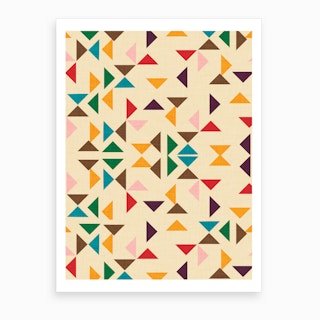 Kilim Triangle Pattern Beige Art Print