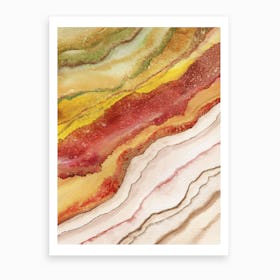 Agate Inspired Watercolor Abstract 3 Art Print