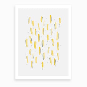 Abstract Mustard Lines Art Print