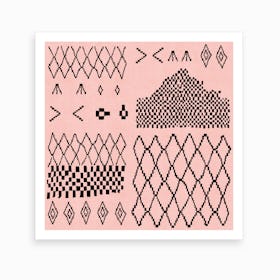 Moroccan Patchwork In Pink Art Print