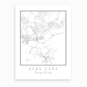 Hong Kong Hong Kong Street Map Art Print