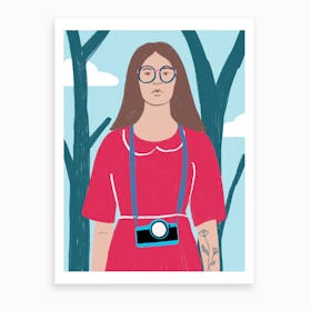 Girl In Forest Art Print