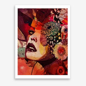 Flowerface Art Print