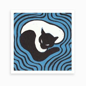 Cat On A Mat 2 Art Print