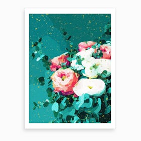Floral And Confetti Art Print