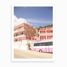 Pink Palace Corfu  Art Print