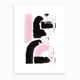 Minimal Black And Pink 3 Art Print