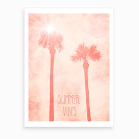 Palm Trees Summer Vibes Art Print