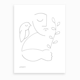 Peaceful Bird Line Art Print