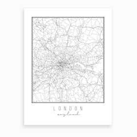London England Street Map Art Print