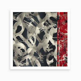 Monochrome And Red Art Print