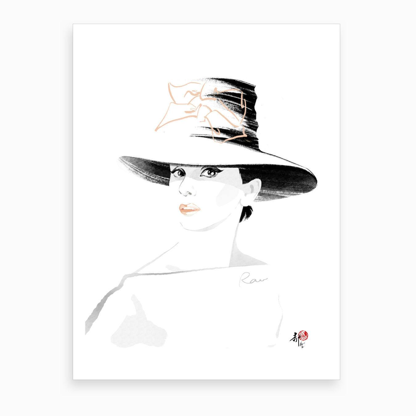 Premium AI Image | Audrey Hepburn Portrait in Expressive Sketch Style  Generative AI