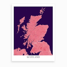 Scotland Pink Purple Map Art Print