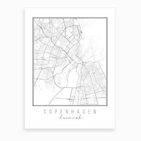 Copenhagen Denmark Street Map Art Print