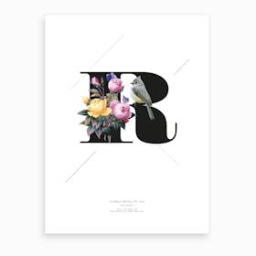 Botanical  Alphabet R Art Print