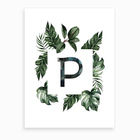 Botanical Alphabet P Art Print