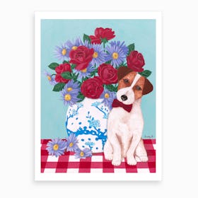 Chinoiserie Vase And Jack Russell Art Print