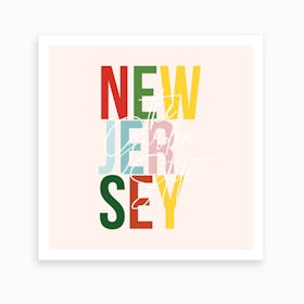 New Jersey The Garden State Color Art Print