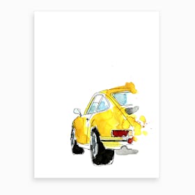 Yellow Porsche 911 Art Print