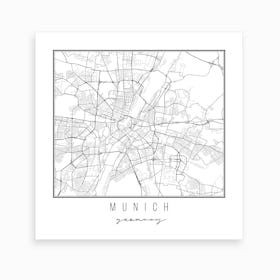 Munich Germany Street Map Art Print