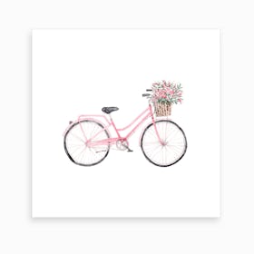 Pretty Bicycle Square Art Print