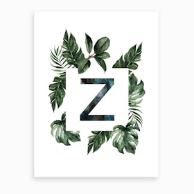 Botanical Alphabet Z Art Print