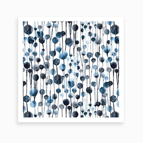 Dripping Dots Navy Art Print