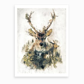Surreal Deer Art Print