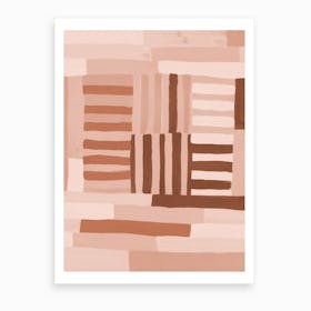 Painted Color Block Grid In Pink Art Print