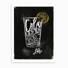 Cuba Libre Chalk Cocktail Art Print