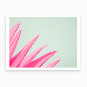 Pink Flower Leaves Art Print