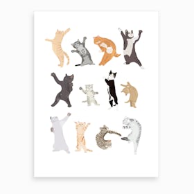 Dancing Cats Art Print