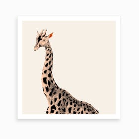 Orange Giraffe Art Print