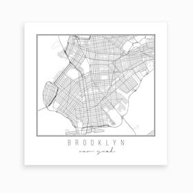 Brooklyn New York Street Map Art Print