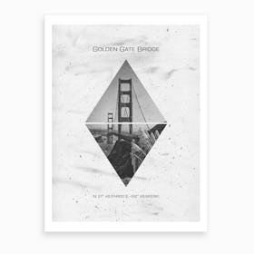 San Francisco Golden Gate Bridge Coordinates Art Print