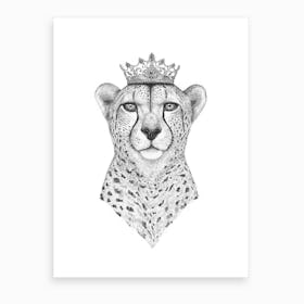 The Queen Cheetah Art Print