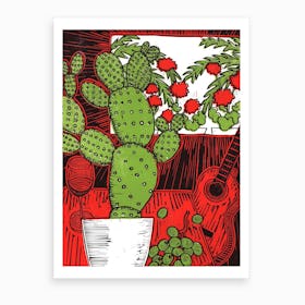Still Life With Cactus Art Print