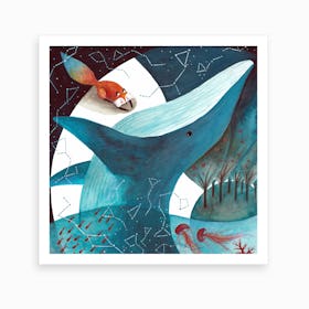Fox And Whale 3 Art Print