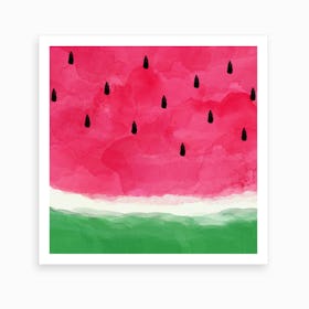 Watermelon Abstract Square Art Print