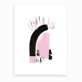 Minimal Black And Pink 2 Art Print